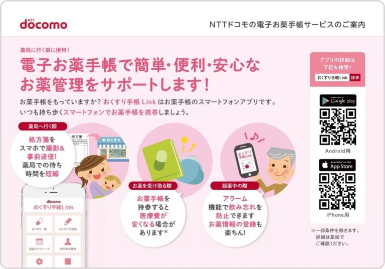 NTTドコモの電子お薬手帳サービス